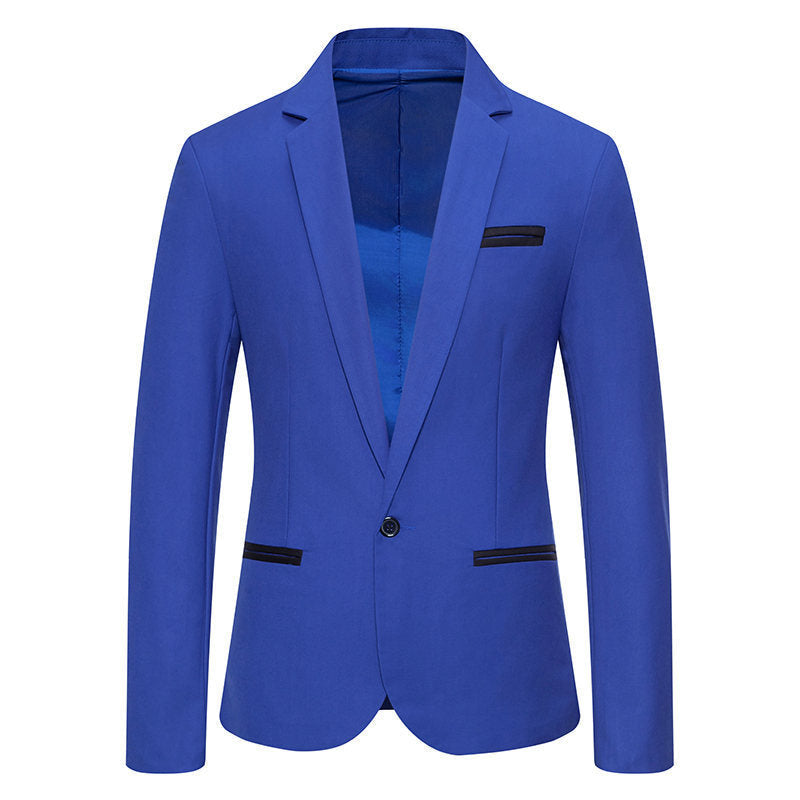 High-quality men's elegant blazer, featuring stylish contrasting lapels, perfect for modern formal & party wear.