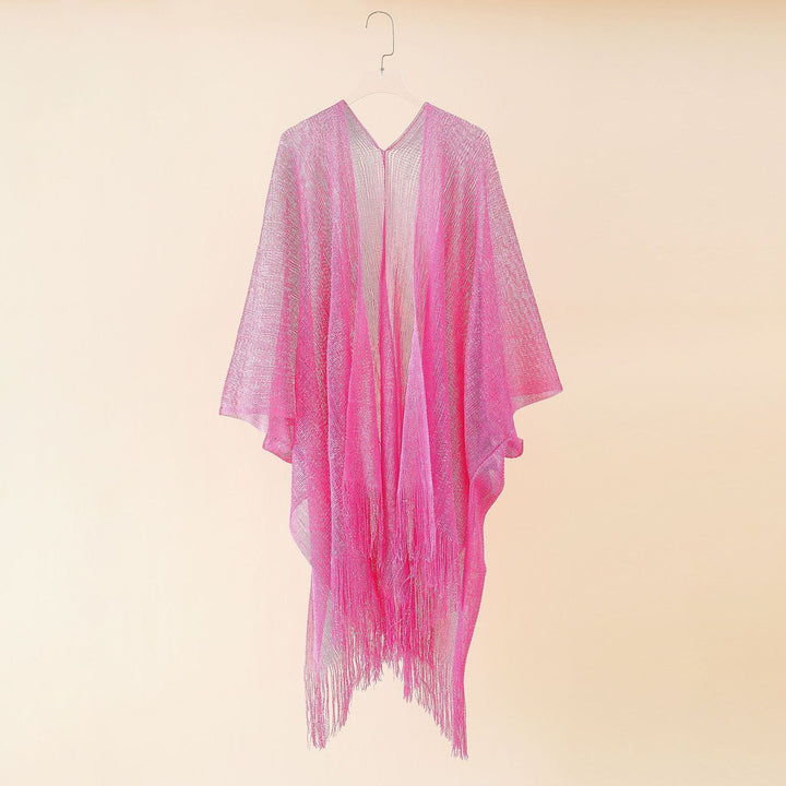 Women's bohemian chic fringe kimono, adds a touch of elegance to any look.