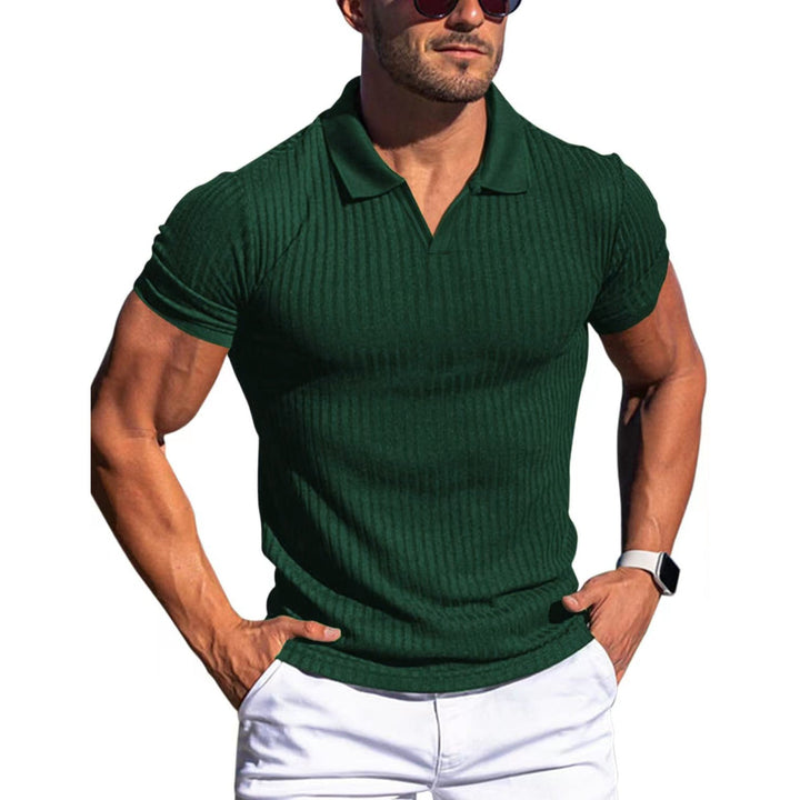 Classic men's polo shirt, short sleeve, structured fit, offering timeless style & comfort for modern men.