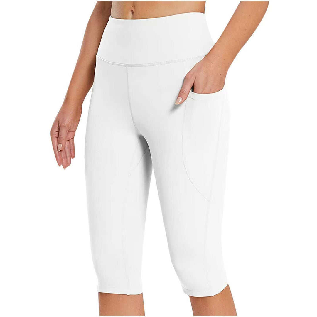 Soft women's athleisure capris, high-waist design with practical side pockets.