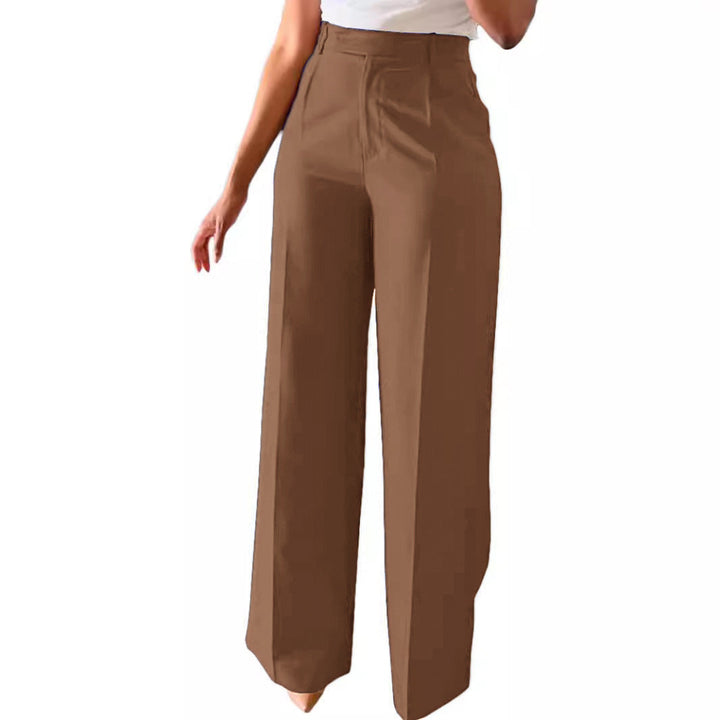 Elegant women's high waist wide leg trousers, a fashion statement in classic, comfortable style.