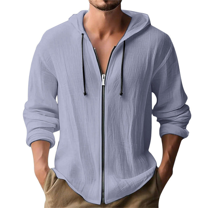 Versatile men's zip-up jacket hoodie, perfect for layering & daily style.