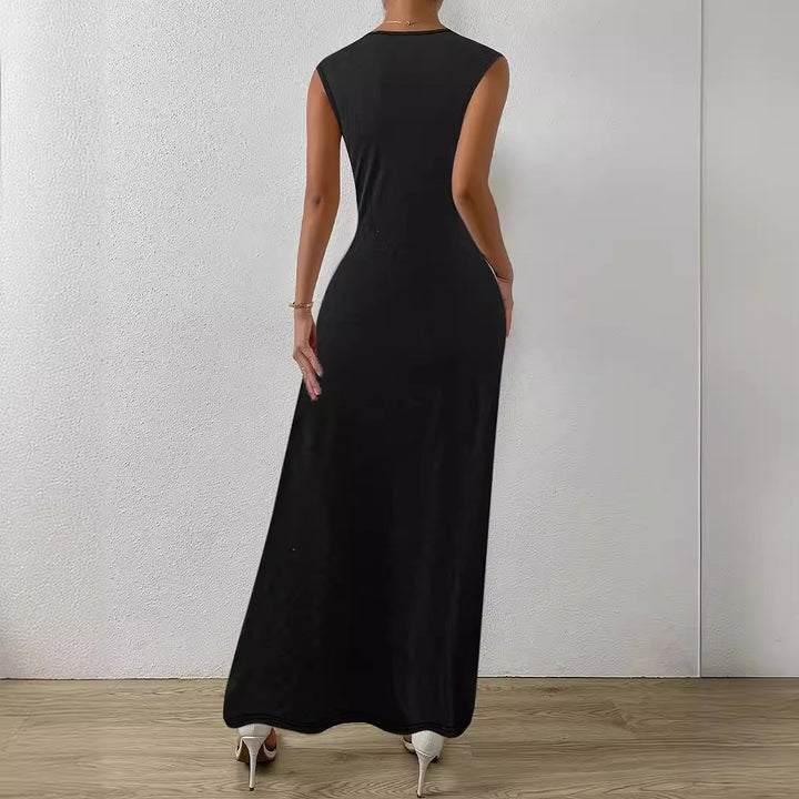 Figure-hugging pleated formal gown for women, an elegant choice for evening parties & special occasions.