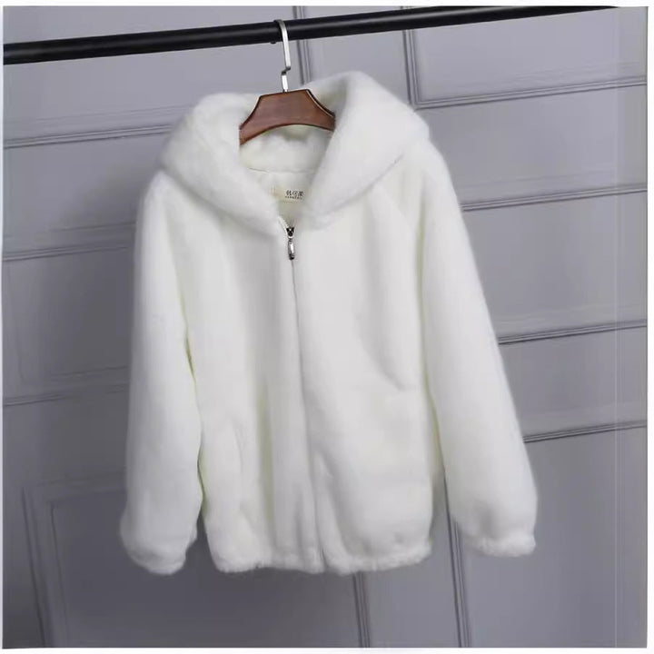 Women's cozy hooded jacket, perfect for fall & winter comfort. Stylish outerwear for everyday wear.