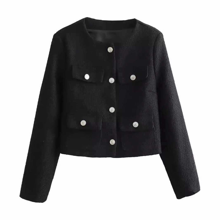 Fashionable women's blazer, a versatile layering piece for various contemporary outfits.