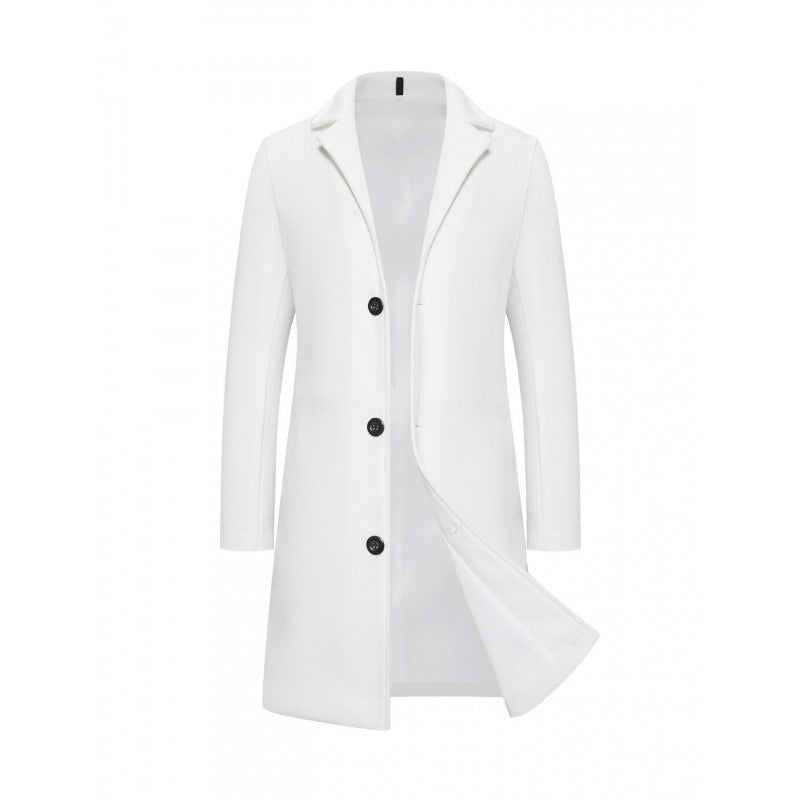 Modern women's structured long coat, combining elegance with warmth for winter style.