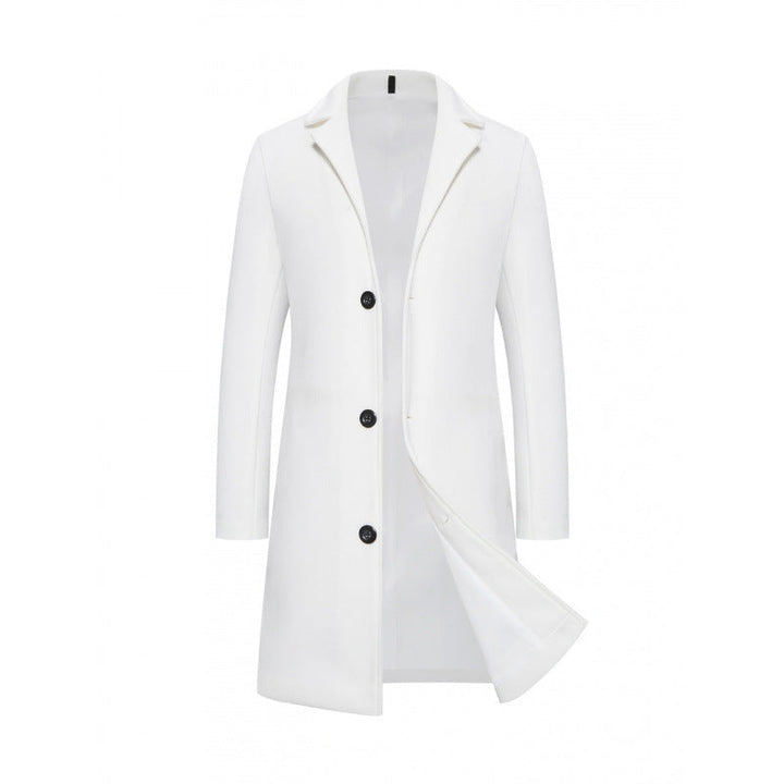 Modern women's structured long coat, combining elegance with warmth for winter style.