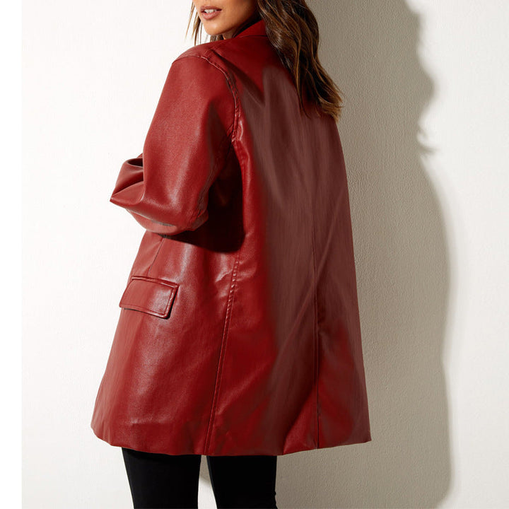 Solid colored oversized blazer for women, a chic and versatile fashion jacket for all seasons.