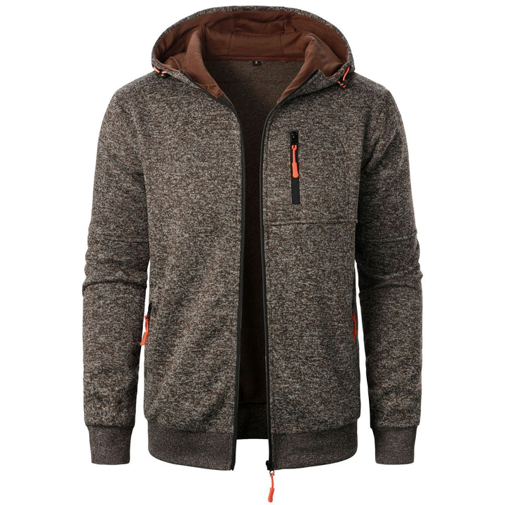 Stylish men's zip hoodie with unique pattern, offering everyday comfort and fashion.