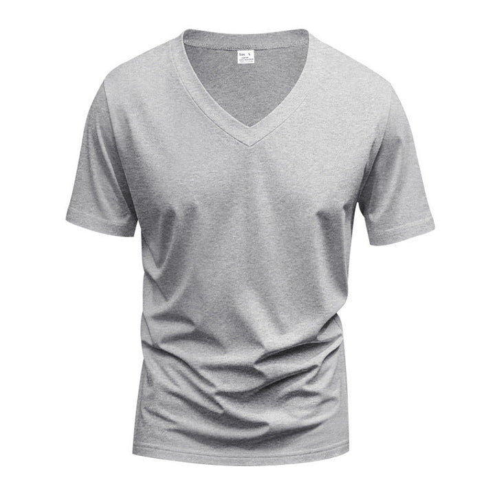 Premium men's short sleeve V-neck performance top, engineered for ultimate comfort & dry wicking.