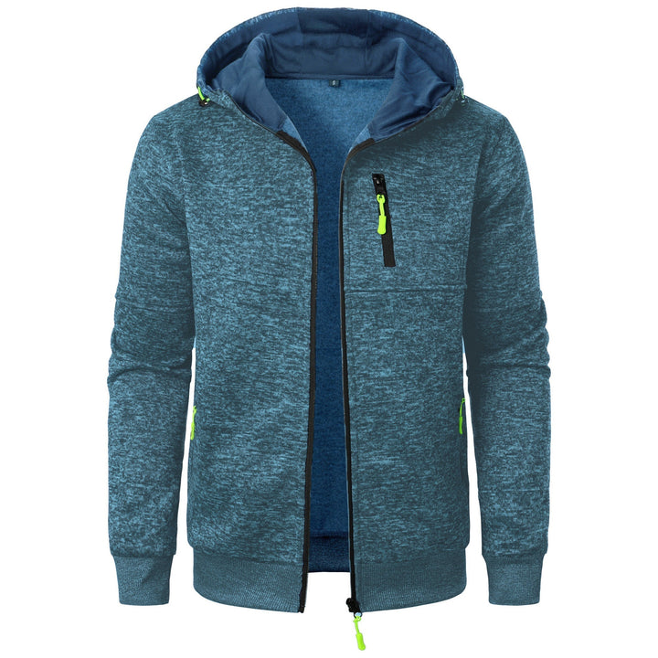 Men's stylish patterned zip-up hoodie, a comfortable hooded sweatshirt for casual everyday fashion.