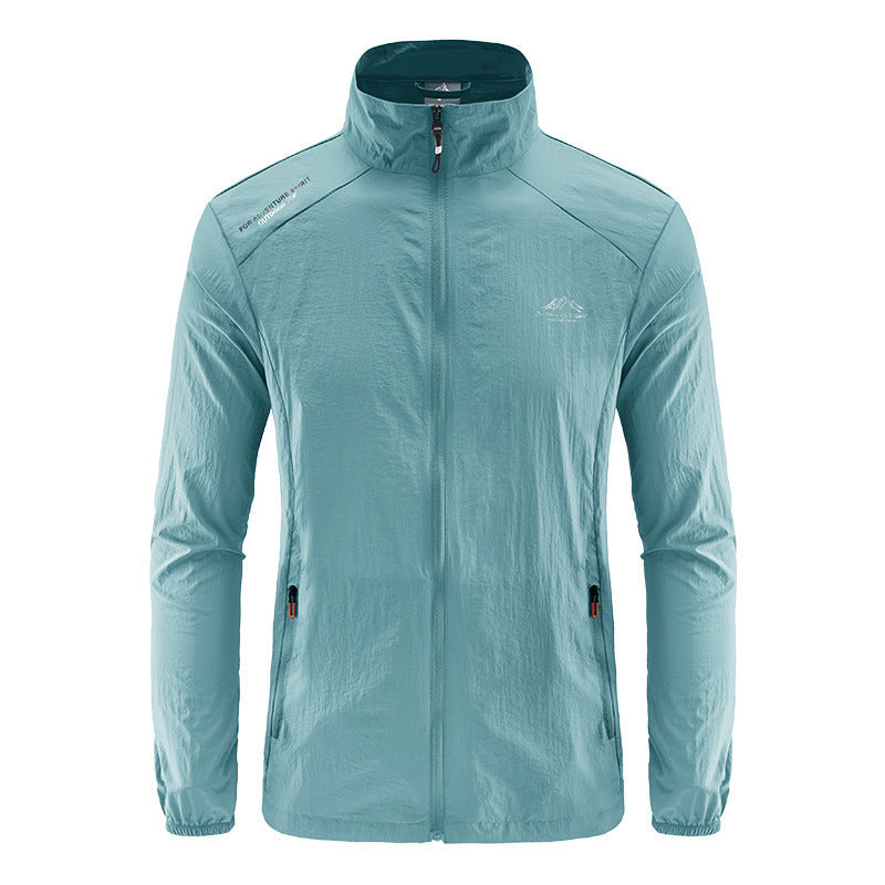 Stylish men's lightweight windbreaker jacket, offering excellent windproof and water-repellent outdoor protection.