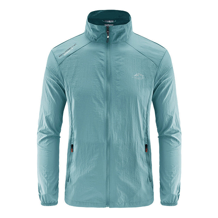 Stylish men's lightweight windbreaker jacket, offering excellent windproof and water-repellent outdoor protection.