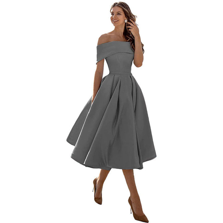 Flattering fit strapless cocktail dress for women, comfortable & elegant special occasion party wear.