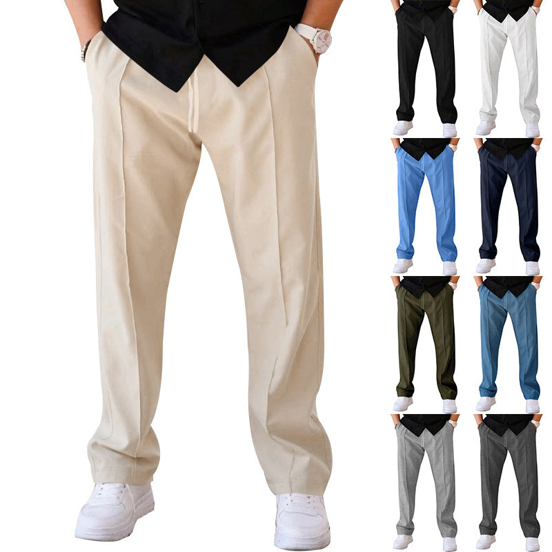 Elastic waistband detail of men's comfortable sweatpants, ensuring a secure & relaxed fit.