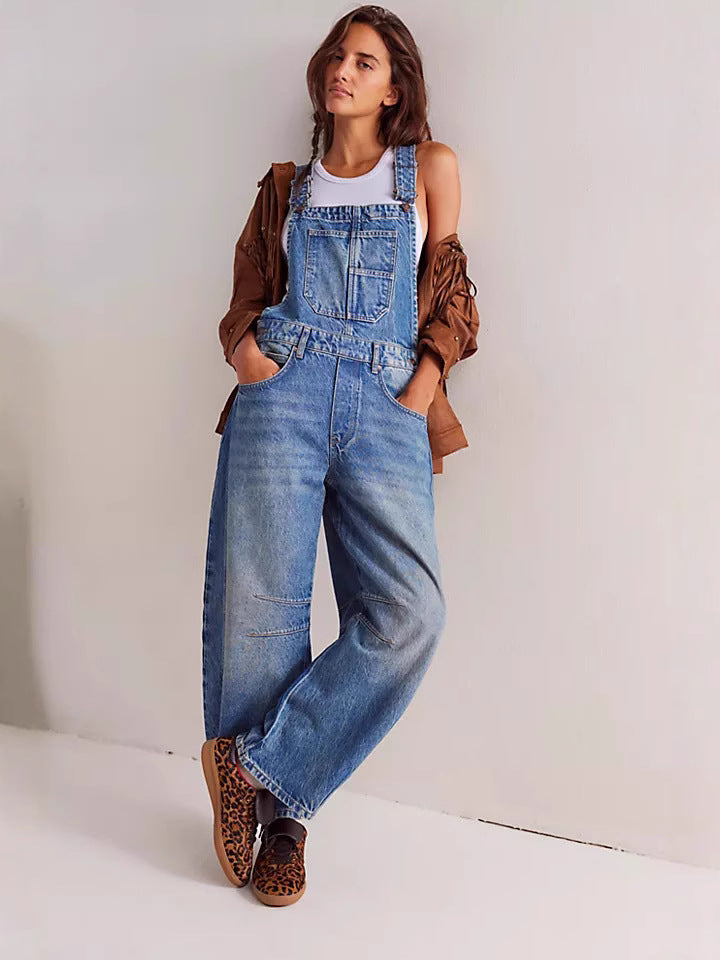 Women's oversized overalls, loose fit for ultimate comfort. Perfect casual daily wear & relaxed style.