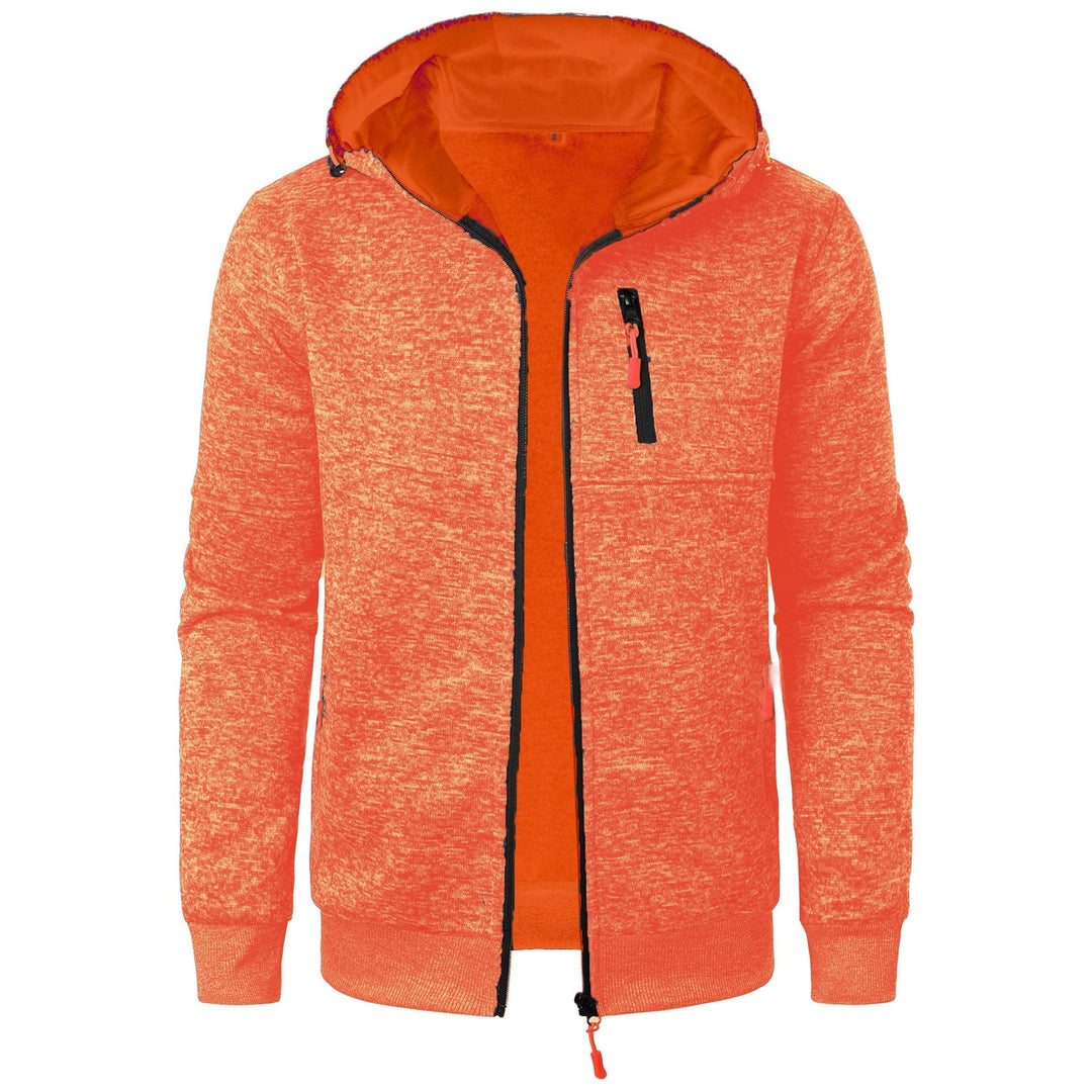 Men's patterned zip hoodie, a comfortable layering piece and stylish casual outerwear.