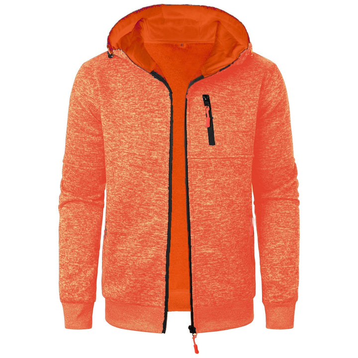 Men's patterned zip hoodie, a comfortable layering piece and stylish casual outerwear.