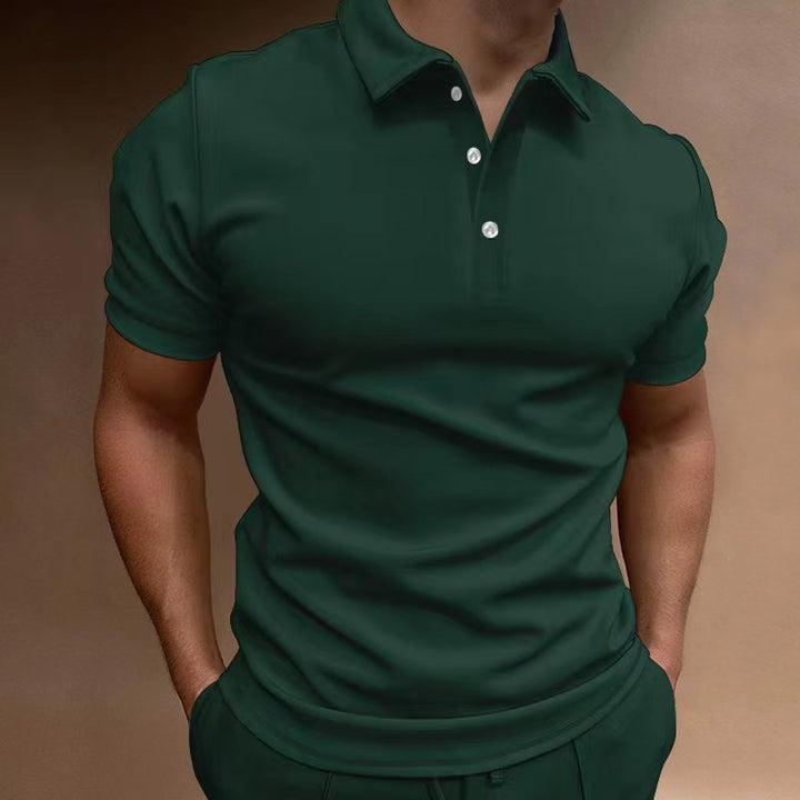 Comfortable men's athletic polo shirt with moisture-wicking fabric for summer & everyday fashion.