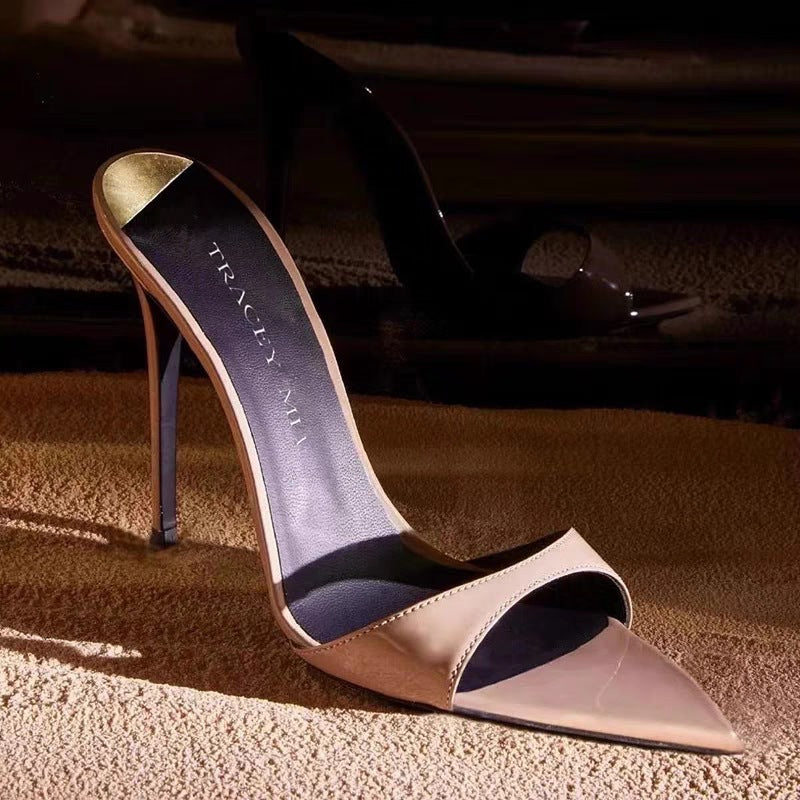 Stylish stiletto heels for women, with a chic pointed toe and elegant open-back design.