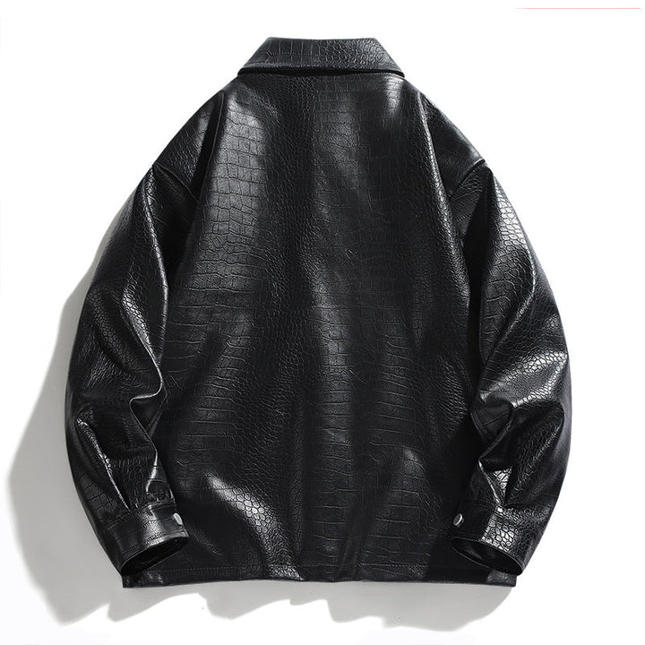 Versatile men's croc design outerwear, perfect for fashion-forward casual and semi-formal styles.