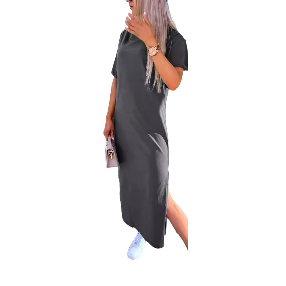 Effortless oversized midi t-shirt dress for women, providing ultimate comfort and relaxed fashion.