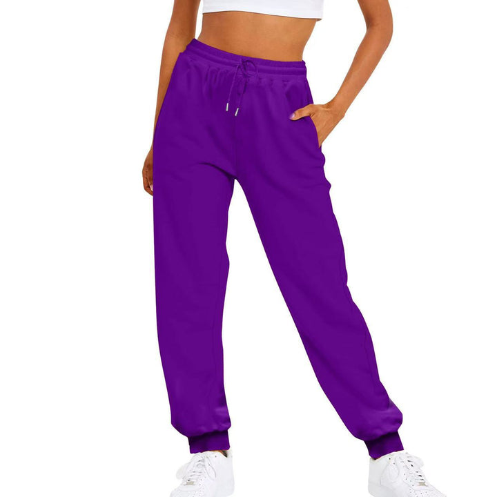 Elastic waist women's comfortable pants with side pockets, offering a perfect fit for all-day wear.