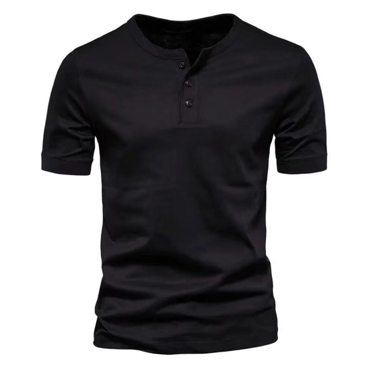 Stylish men's Henley shirt featuring a three-button placket, ideal for everyday casual looks.