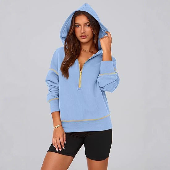 Stylish women's full zip hoodie, perfect as casual outerwear for all seasons. Everyday comfort & fit.