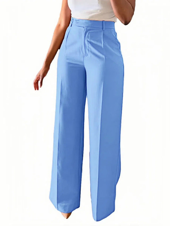 Versatile women's high waist wide leg trousers, elegant for work, comfortable for fashion.