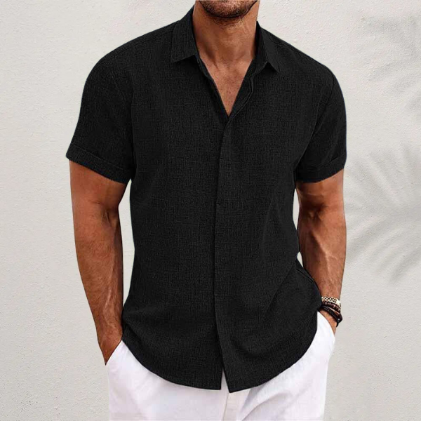 Versatile men's casual short-sleeve shirt, perfect for summer & spring everyday wear.
