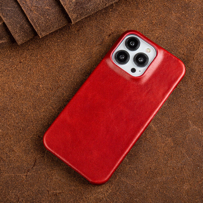 Classic leather iPhone case with advanced shock-absorbing features, a durable accessory.