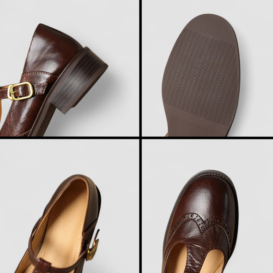 Classic women's Mary Jane shoes, comfortable flats with instep strap & round toe, versatile footwear.