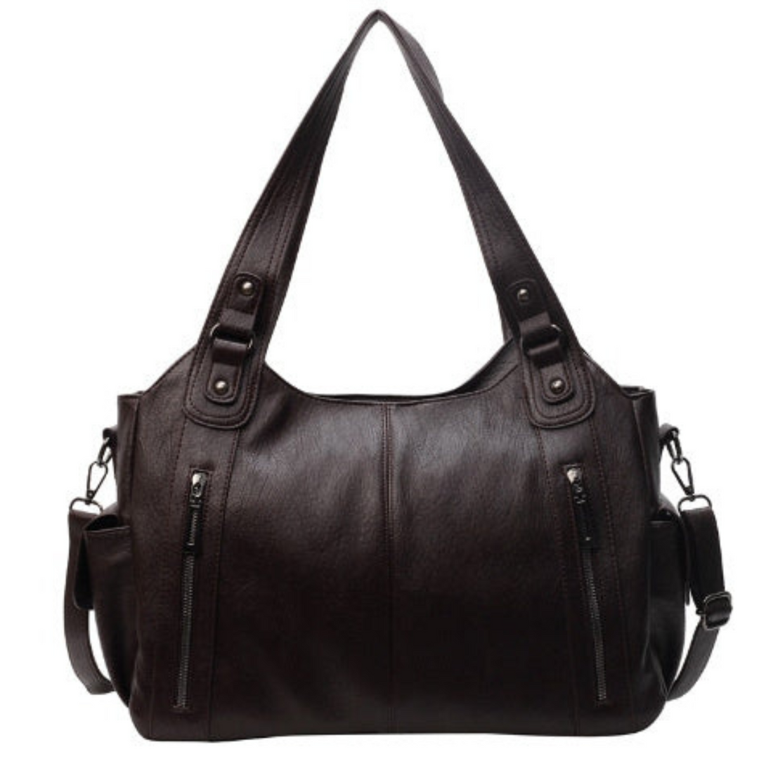 Textured faux leather women's tote, a spacious shoulder bag & fashion accessory for daily use.