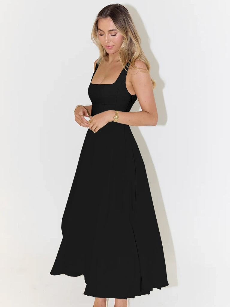 Stylish women's elegant midi dress, a chic and versatile summer essential for effortless style.