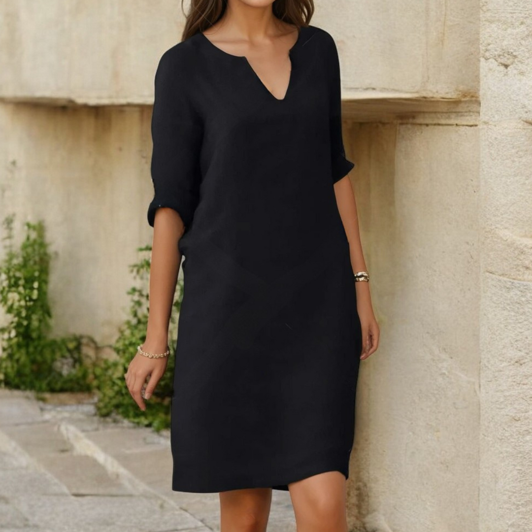 Women's elegant midi dress, perfect for summer daywear. Comfortable, versatile, and chic fashion.