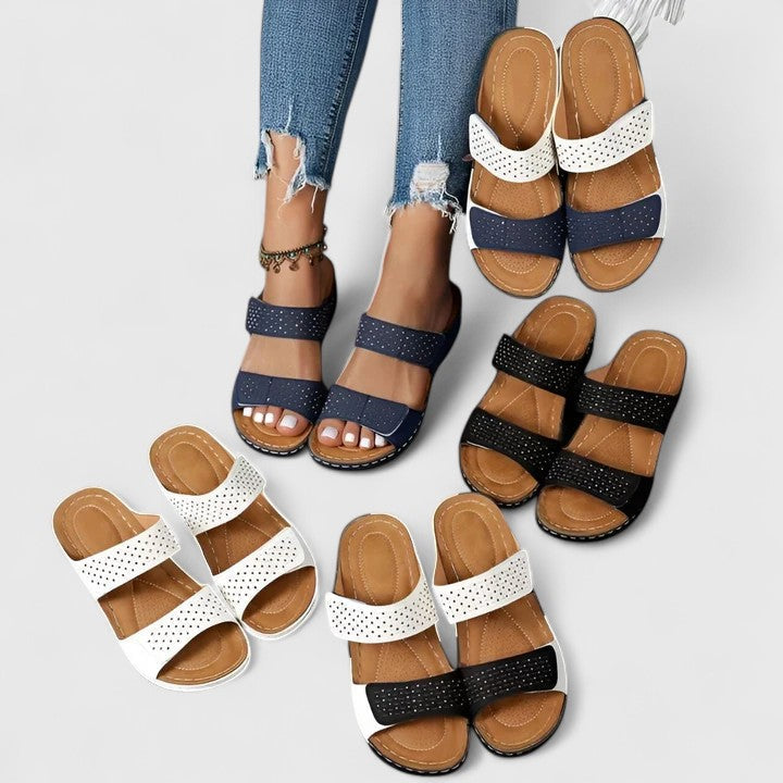 Comfortable women's orthopaedic summer sandals for walking & daily support. Non-slip sole.