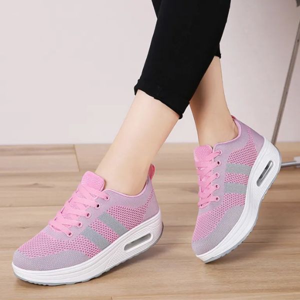 Women's comfort walking shoes, orthopaedic design with air cushion technology & arch support.