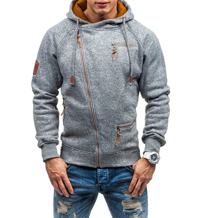 Men's warm hooded sweatshirt with convenient front pockets, ideal for winter comfort & casual style.