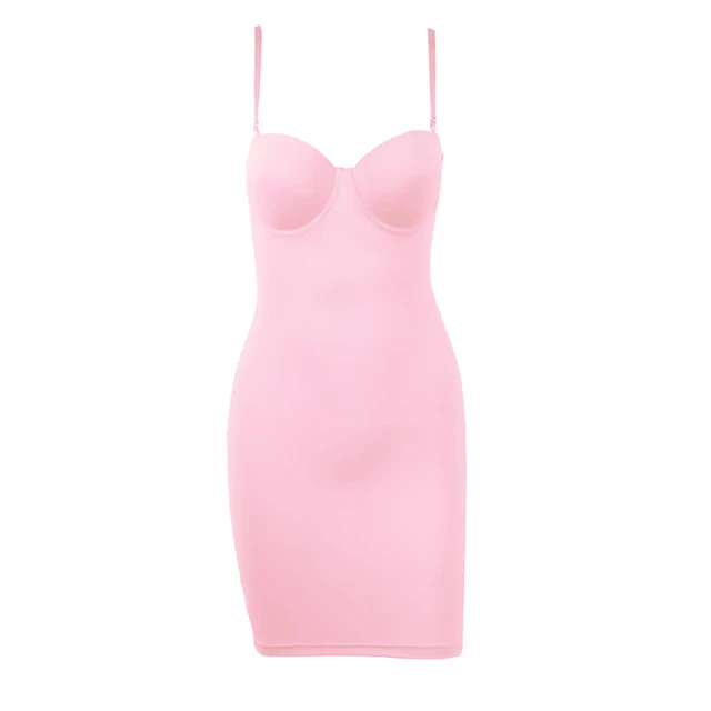 Elegant women's seamless full body shapewear slip dress, expertly designed for body contouring and a sleek, smooth look.