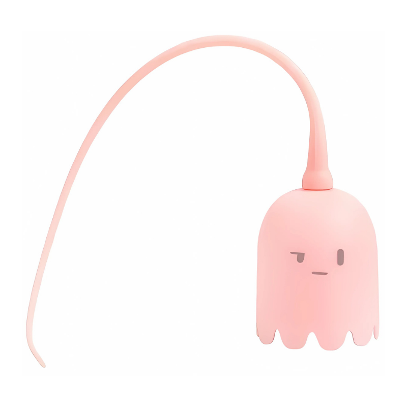 Waving silicone cat tail toy, rechargeable, encouraging active hunting and play for pets.