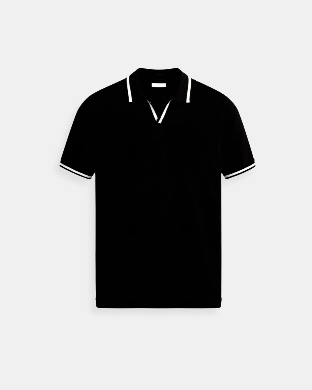 Lightweight men's short sleeve polo shirt with contrast collar. Perfect for everyday smart casual style & comfort.