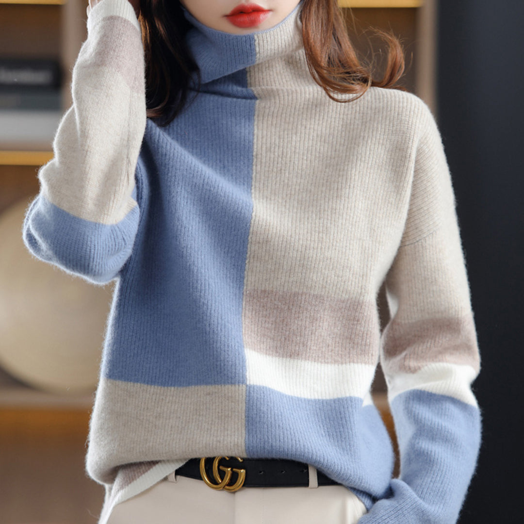 Lightweight women's turtleneck sweater in a chic, versatile style. Perfect long sleeve top for fall or spring fashion.