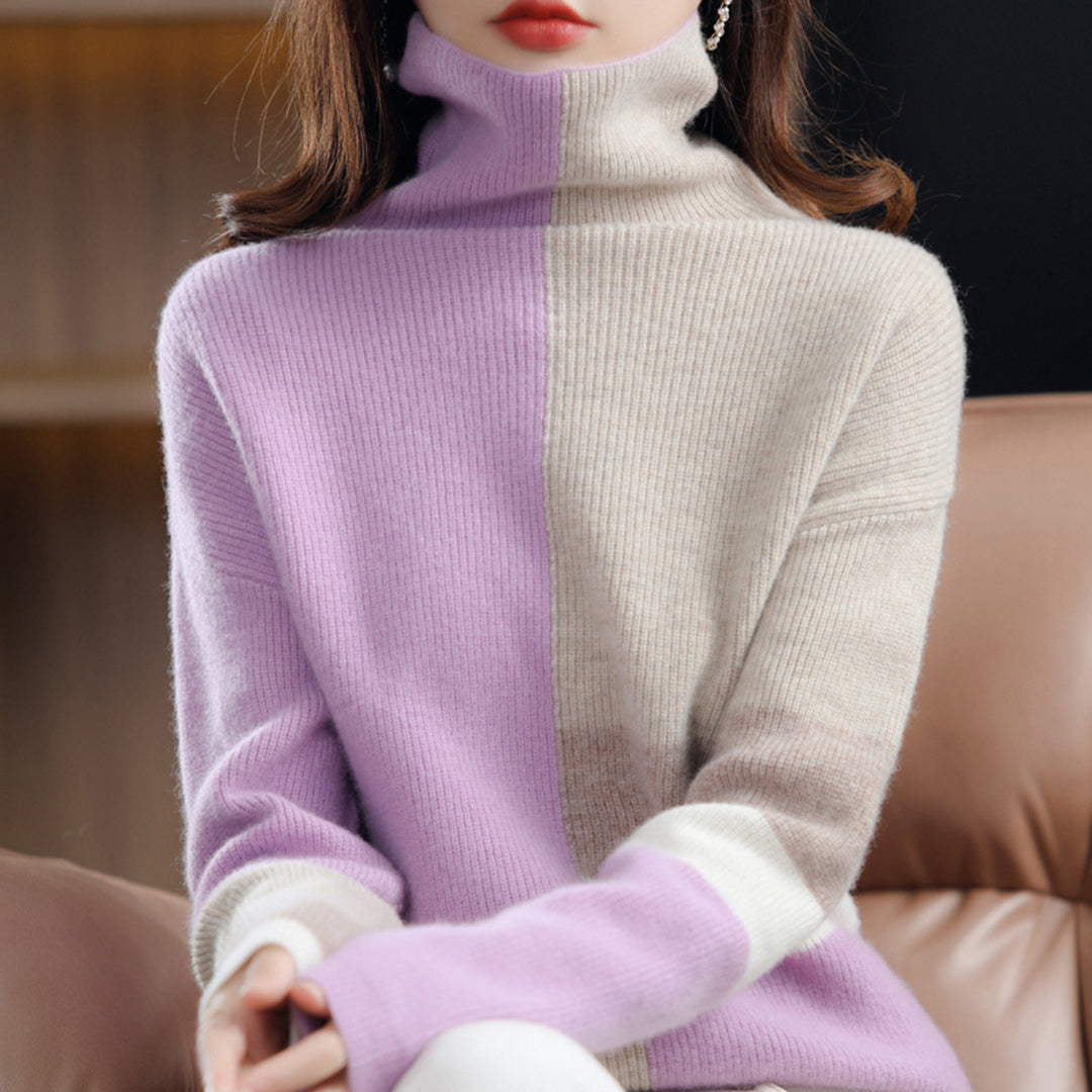 Women's versatile light turtleneck sweater for elegant fall fashion. Chic long sleeve top, perfect for layering.