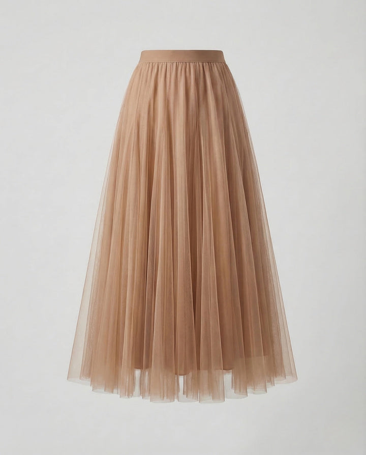 Party-ready women's pleated maxi skirt, an elegant and flowy high-waisted piece for special events.