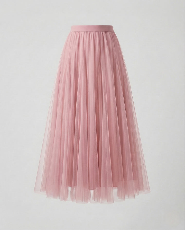 Chic & comfortable women's pleated maxi skirt, a high-waisted flowy design for elegant fashion.
