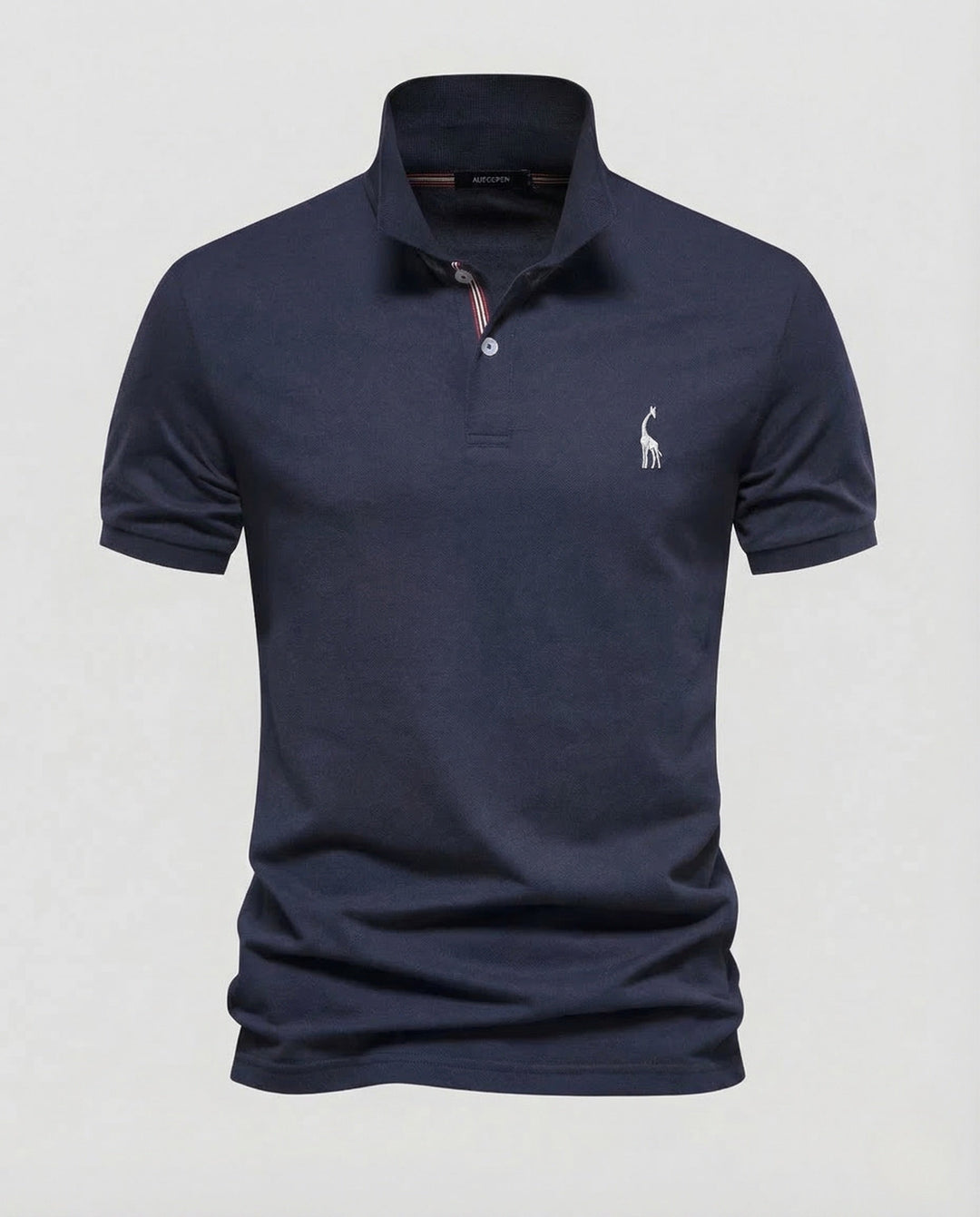 Lightweight men's short sleeve polo shirt, ideal for summer casual wear. Classic design with chest emblem.
