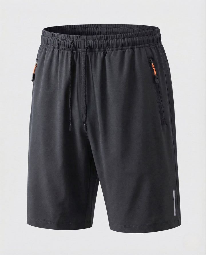 New men's fitness apparel: breathable training shorts with an essential zipper pocket for valuables.