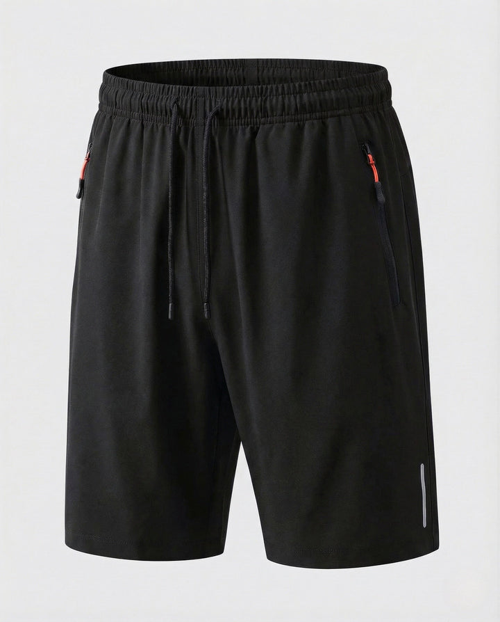 Comfortable men's activewear shorts: breathable, quick-drying fabric with a functional zipper pocket.