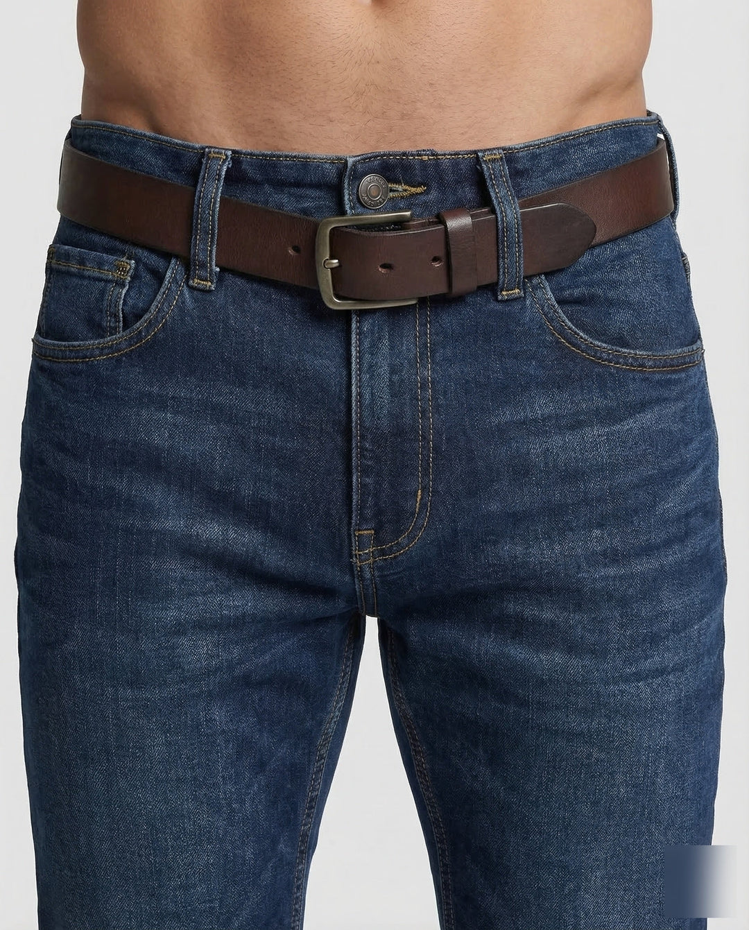 Stylish modern men's slim fit jeans, offering ultimate comfort for urban casual and daily fashion.